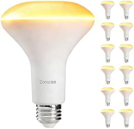 Consciot BR30 LED Bulb Dimmable, 10W Equivalent 65W, 850lm 2700K Soft White Light Bulb with E26 Base, Flood Light Bulb for Indoor Recessed Can Light, UL & FCC Listed, 12 Pack