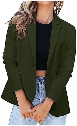 Womens Blazers for Work Casual Open Front Blazer Long Sleeve Work Office Jacket Lapel Collar Cardigan Jacket