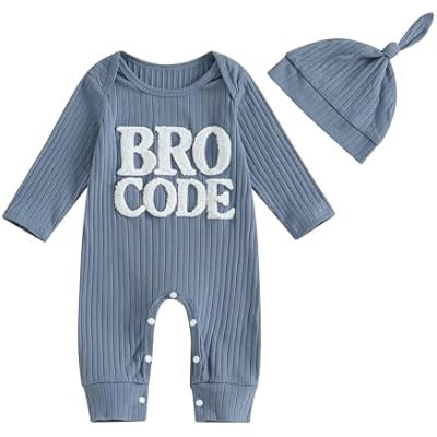 MERSARIPHY Newborn Boy Clothes Baby Boy Coming Home Hospital Outfit Little Dude One Piece Romper JumpsuitHat Clothing Set