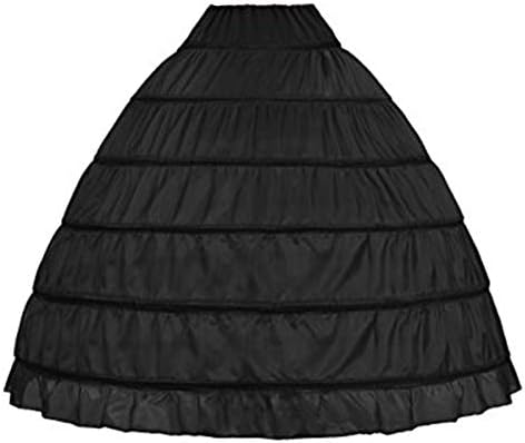 WOWBRIDAL Women 6 Hoops Skirt Crinoline Petticoats Slips Floor Length for Bridal Gown