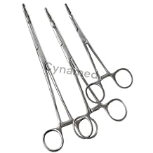 Cynamed-Set of 3 Pean HEMOSTAT Forceps Curved 6" 8" 10" Hemostat Forceps Tongs Full Serrated Stainless Steel