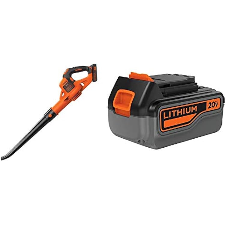 BLACKDECKER 20V MAX Cordless Sweeper with Power Boost & Extra 4-Ah Lithium Ion Battery Pack LSW321 & LB2X4020