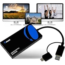 OREI SplitExtend HDMI Splitter Extended Display for Dual Monitor - Multi-Monitor Display 3 Separate Screens - USB A & USB-C Adapter to HDMI 2.0, 4K@30Hz Output 1, 1080p Output 2 for Windows, Mac OS G