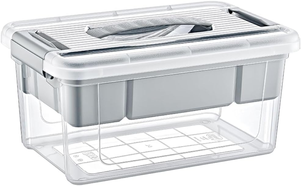 Orret Home Bölmeli ve Katlı Plastik Organizer Makyaj Düzenleyici – Kilitli Takım Sandığı Organizer Kutu, Taşıma Kulplu Çok Amaçlı Düzenleyici, Katlı Saklama Kutusu 9 Litre