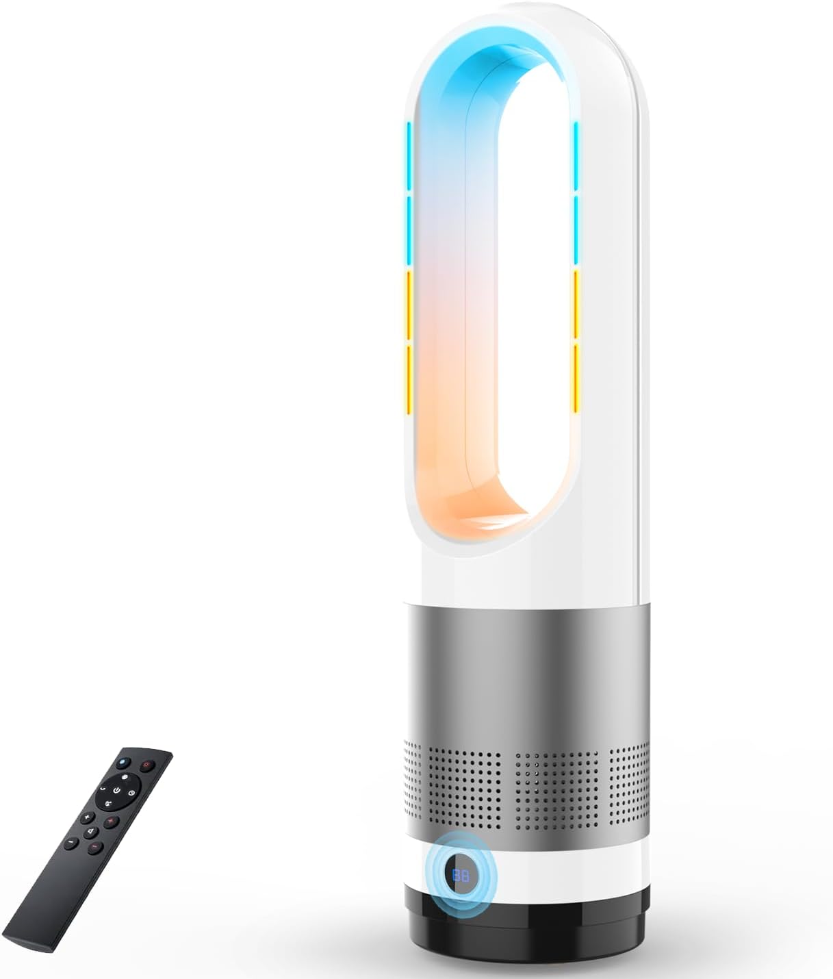 Ceramic Heater Wingless & Cooling & Useful All Year Round Electric Fan Heater, Heating Equipment, Energy Saving, Electric Stove, Fan 40WHot Air 1,100W, Heating, 2 Seconds Fast Heating, 3-Stage