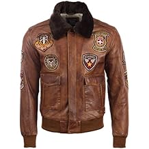 Aviatrix Men's Real Leather Aviator Pilot Bomber Jacket (JWR3)