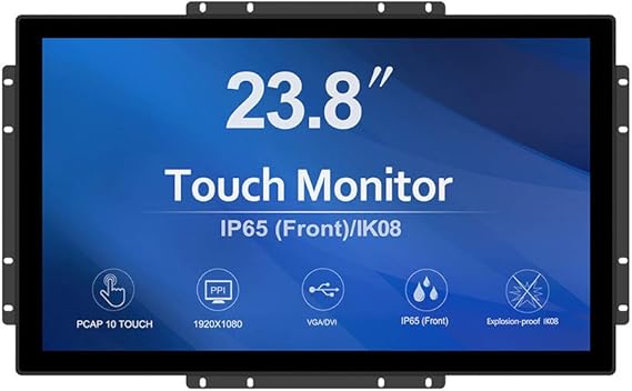 GreenTouch 23.8 Inch 10 Points Open Frame PCAP Touch Screen Monitor - Industrial Touch Display - 16:9 - TFT LCD