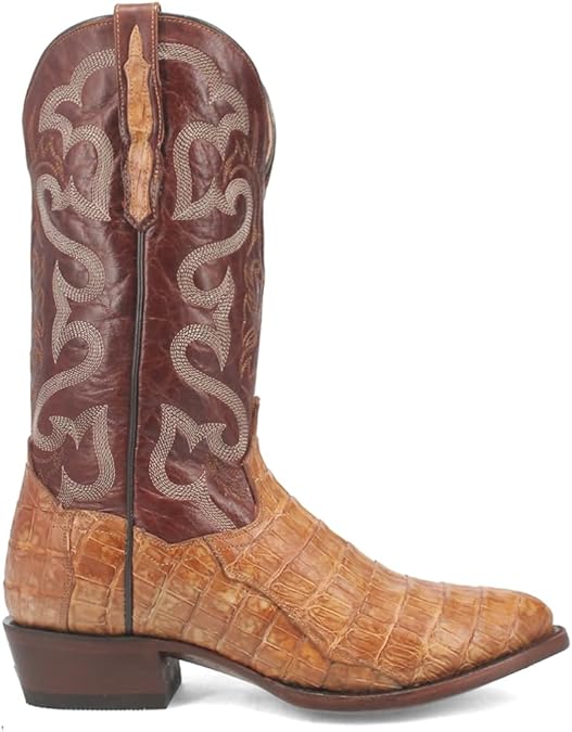 Dan Post Boots Mens Primetime Embroidered Pull On Round Toe Dress Boots Mid Calf - Brown