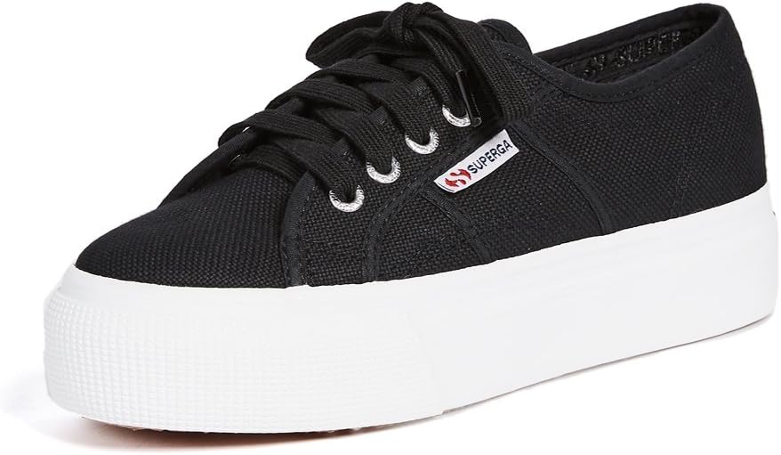 Superga womens 2790 Acotw Platform Fashion Sneaker, BlackWhite, 7.5 US