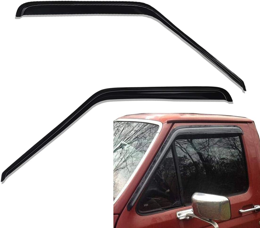 Lightronic Extra Durable Outside-Mount Auto Vent Window Visor, Fits 1980-1996 Ford Bronco & Ford F-150, F-250, F-350; 1997 F-250 HD, Regular CabSuperCabSuperCrew, UV-Protect Rain Guard, Smoke, 2-Pcs