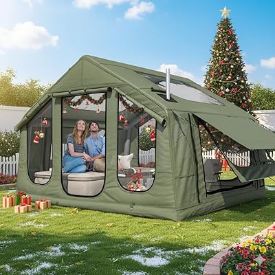 YOLENY 246 Person Inflatable Tents for Camping, Quick Setup in 3 Minutes with Hand Pump, 4-Season Waterproof Windproof Oxford Blow Up Tent, Spacious Family Cabin for Outdoor Camping & Hiking