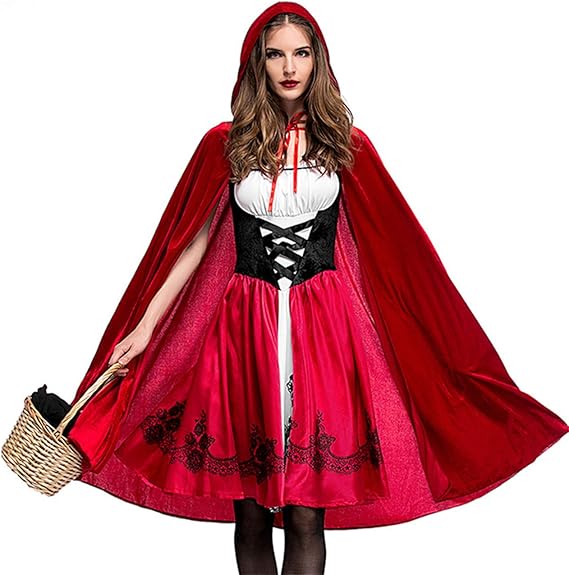 Women's Little Red Riding Hood Halloween Cosplay Costume Party Dress