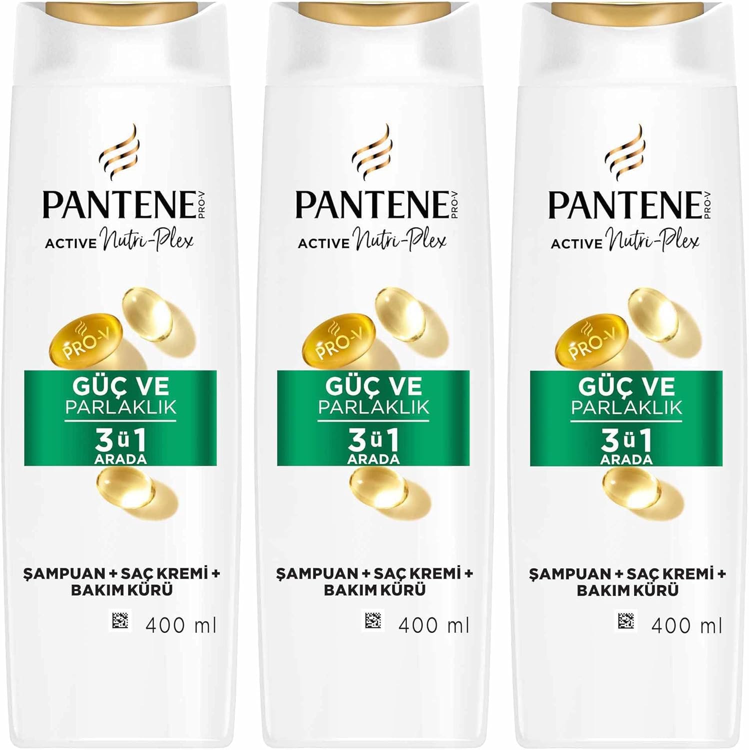 PANTENE Power and Brightness 3 in 1 Shampoo 400 ml 3 pack