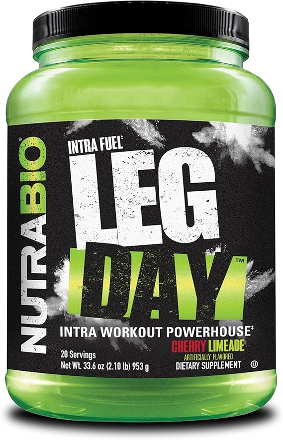 NutraBio Leg Day Intra Workout Powder Advanced Carb Supplement with Cluster Dextrin & Electrolytes Carb Powder with EAAs/BCAAs Cyclic Dextrin for Performance Cherry Lime, 20 Servings